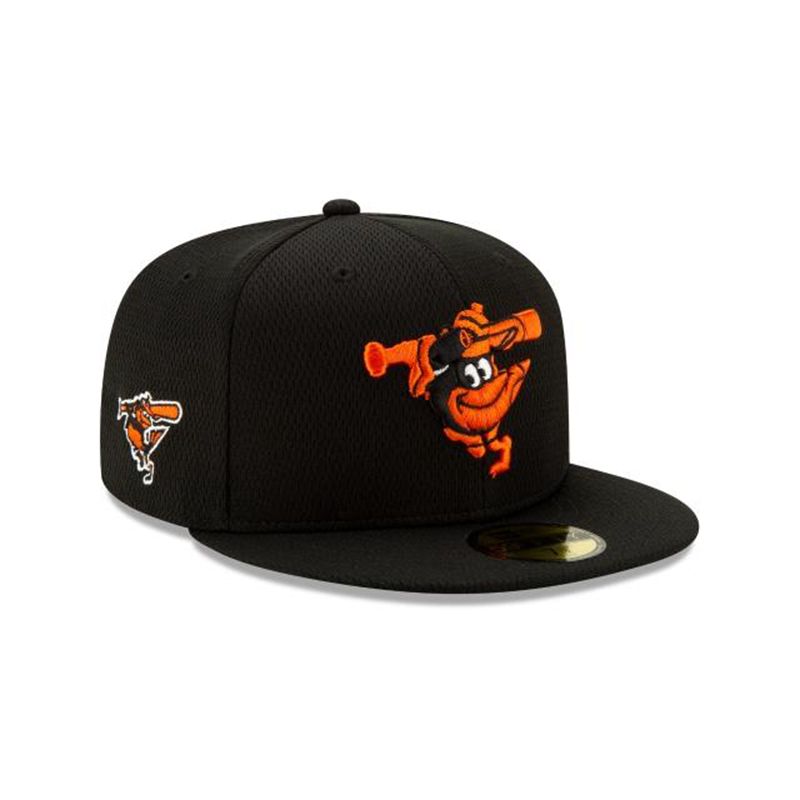 MLB Baltimore Orioles Batting Practice 59Fifty Fitted (RFQ5461) - Black New Era Caps